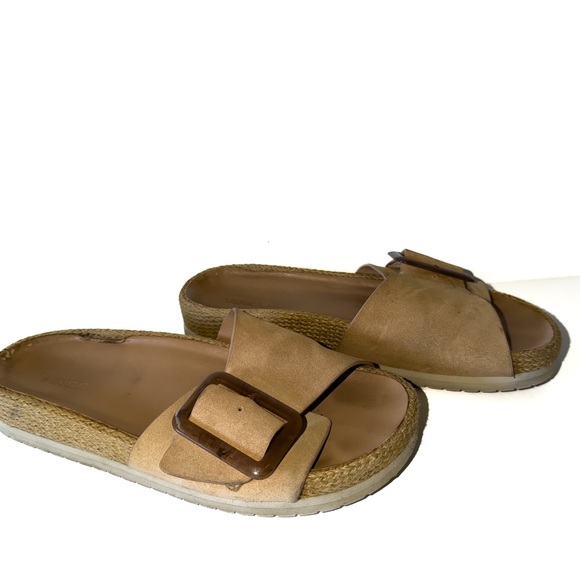 VINCE Grant Slide Suede Espadrille Sz 9 Sandal in Cappuccino Summer Vacation - Picture 7 of 14